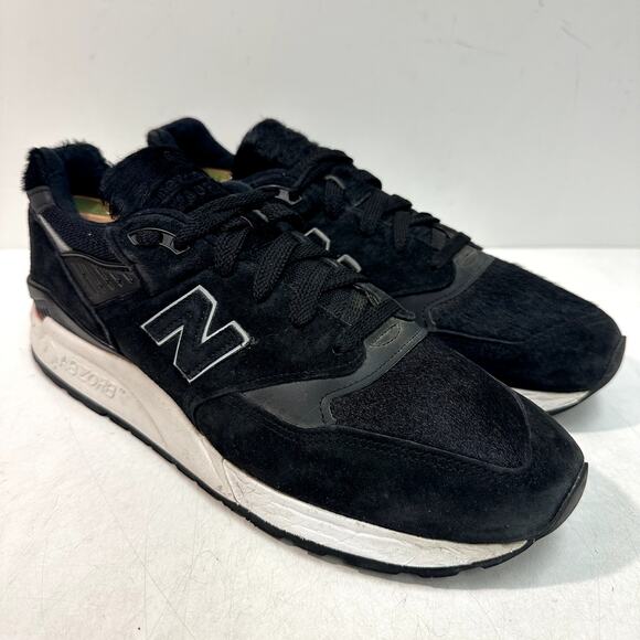 VGUC New Balance 998 Pony Hair Black White M998TCB Made in USA Men\'s 11